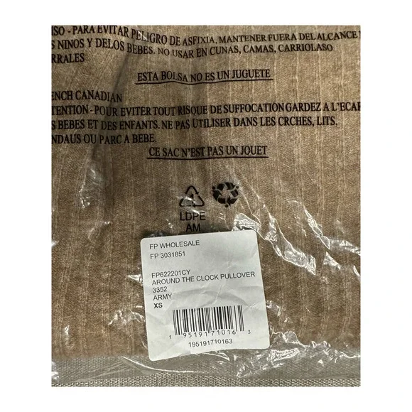 NWT Free People XS Around The Clock Henley Tunic‎ Sweater Brown Oversized - Picture 5 of 8